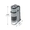 MP-250 MicroFlip 100-250x LED Işıklı Cep Mikroskobu, Akıllı Telefon Digiscoping Adaptör Klipsli, Gri