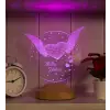Mutlu Yıllar Hediyesi Kanatlı Kalp 3d Led Lamba