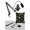 MX-2020 Functional Paket-2 Stüdyo Mikrofon Ses Kartlı Mikser Kulaklık Stand