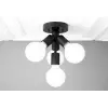 Mylights Retro Rustik Mat Siyah Avize Dörtlü Plofonyer Avize