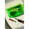 Neon Şeffaf Yeşil Makyaj ve Seyehat Çantası