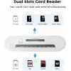 NK1022 Apple iPhone iPad Lightning To SD Camera Reader SD Micro SD Kart Okuyucu Kablo Adaptör-Beyaz