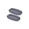 Noon Oval Servis 2li Gri 26 cm