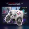 Nova Wireless Switch Pro Controller Switch/Lite/OLED için; Hall efektli JoySticks, RGB LED, Turbo, programlanabilir, hareket kontrolü, uyandırma fonksiyonu (beyaz)