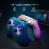 Nova Wireless Switch Pro Controller Switch/Lite/OLED için; Hall efektli JoySticks, RGB LED, Turbo, programlanabilir, hareket kontrolü, uyandırma fonksiyonu (beyaz)