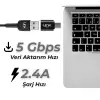 O192 USB - Type-C Dönüştürücü OTG Metal Adaptör Siyah