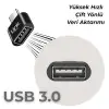 O192 USB - Type-C Dönüştürücü OTG Metal Adaptör Siyah