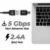 O192 USB - Type-C Dönüştürücü OTG Metal Adaptör Siyah