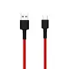 Örgülü USB Type C Kablo, Kırmızı (100 cm)