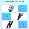 Örgülü USB Type-C Şarj ve Data Kablosu, 1.5 Metre, Siyah