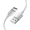 Örgülü USB Type-C Şarj ve Data Kablosu, Beyaz, 1 Metre