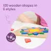 Pattern Blocks and Boards - Classic Toy With 120 Solid Wood Shapes and 5 Double-Sided Panels