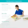 Pattern Blocks and Boards - Classic Toy With 120 Solid Wood Shapes and 5 Double-Sided Panels