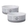 Paw & Patch Seramik Evcil Hayvan Koleksiyonu; Orta Set, 15x5 cm, Gri, 2 Parça