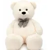 Peluş Ayı 120 cm Papyonlu Sevimli Ayı, Beyaz