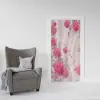 Pembe Gül Desenli Kapı Sticker Folyosu