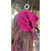 Pembe Örgü Saç Bandanası