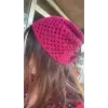 Pembe Örgü Saç Bandanası
