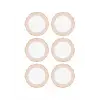 Pembe pasta tabağı seti, 21 Cm, 6 parça