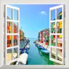 Pencere Poster Duvar Kağıdı Burano Yapışkanlı Sticker