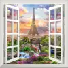 Pencere Poster Duvar Kağıdı Paris Kolaj Yapışkanlı Sticker