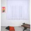 Petek Üstü Vual Tül Perde Kar Beyaz