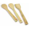 Pişirme kaşığı bambu 3 parça spatula ahşap çatal, mutfak yardımcısı 30 cm