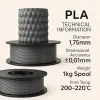 PLA+ Filament 1.75mm 1 Kg Gri