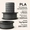 PLA+ Filament 1.75mm 1 Kg Gri