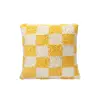 Pop Plaid Dokuma Yastık Sarı 45x45cm
