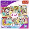 Puzzles - 4ü 1 arada - Mutlu günler/Disney Prensesi