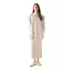 Regular Fit Basic Düz Maxi Siyah Triko Etek Gri Std