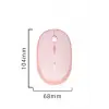 Renkli Tuşlu Kablosuz Türkçe Klavye+Mouse Seti - Pembe