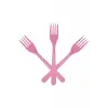 Roll-Up Plastik Çatal Pembe 25li