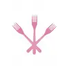 Roll-Up Plastik Çatal Pembe 25li