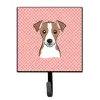 s bb1260sh4 Schachbrett Rosa Jack Russell Terrier Leine oder Schlüsselhalter; klein, Multicolor
