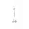 Sallantılı Taşlı Çelik Göbek Piercing, Gümüş