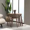 Salsa 4lü Dörtlü Mdf Ahşap Zigon Sehpa - Ceviz