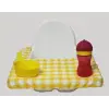 Sarı Kareli Mama Sandalyesi Örtüsü