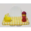 Sarı Kareli Mama Sandalyesi Örtüsü