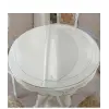 Şeffaf Kalın Yuvarlak Masa Örtüsü, 100 cm Çapında