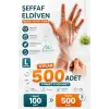 Şeffaf Tek Kullanımlık Poşet Eldiven, 5 x 100 Adet
