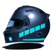 Şerit Tasarımlı Nane Yeşili Motosiklet Kask Sticker