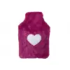 SICAK SU TORBASI PELUŞ KALPLİ,PEMBE TERMOFOR 29x17CM 750ml