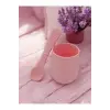 Silikon 2li Bebek Alıştırma Bardağı ve Kaşığı Pembe