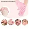 Silikon Yumuşak Spa Nemlendirici Pembe Eldiven Bakım Eldiveni 1 Çift