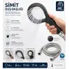 Simit Duş Başlığı Sert Plastik, 150 Cm Paslanmaz Çelik Hortumlu El Duşu, Yüksek Basınçlı Su Tasarruflu Duş Seti, Ergonomik Tutma Saplı Banyo Duş Başlığı