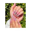 Simli Şefaf Pembe Kalpli Glitter Oje