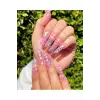 Simli Şefaf Pembe Kalpli Glitter Oje