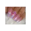 Simli Şefaf Pembe Kalpli Glitter Oje